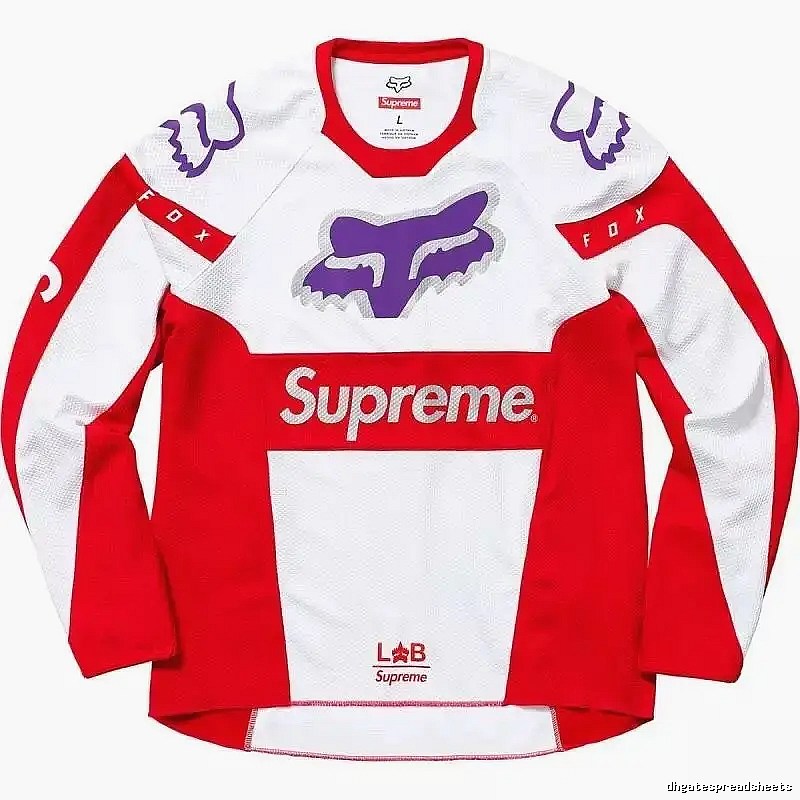 Supreme red and white sporty top