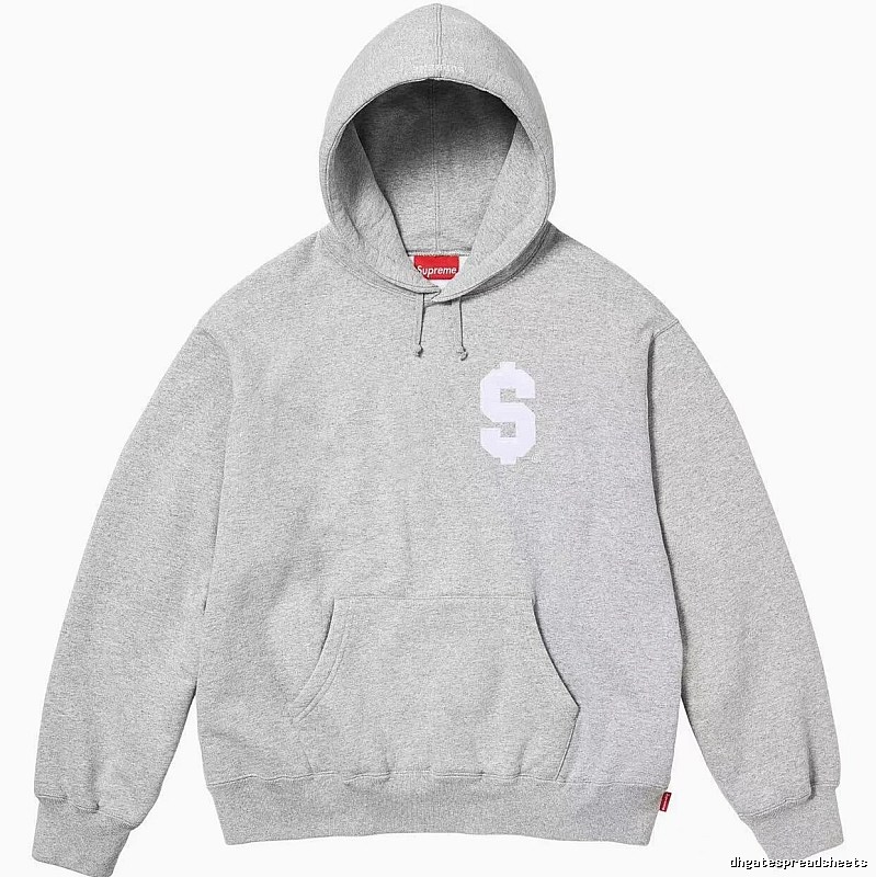 Supreme Travel Logo hoodie Gray Red Oversized with Soft Visual Tone