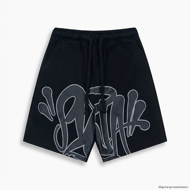 SynaWorld Graffiti-style Black Shorts