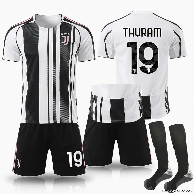 The black and white striped football jersey of Juventus.