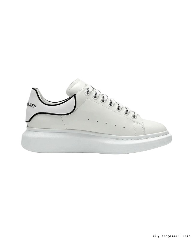 The minimalist style of McQueen white sneakers.