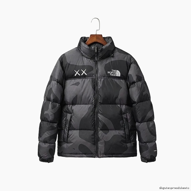 The North Face camouflage-style down jacket (black)