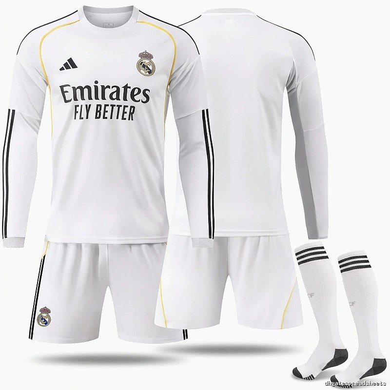 The sporty white jersey of Real Madrid.