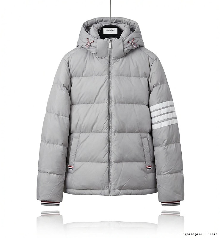 Thom Browne Classic Stripe Grey Down Jacket