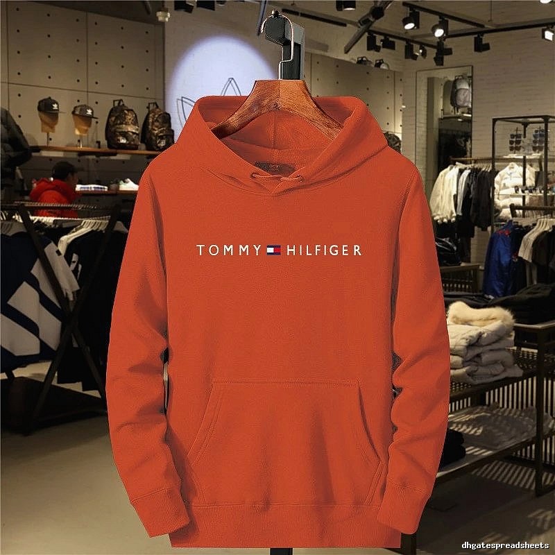 Tommy Hilfiger Orange Logo Hoodie Commuter Look