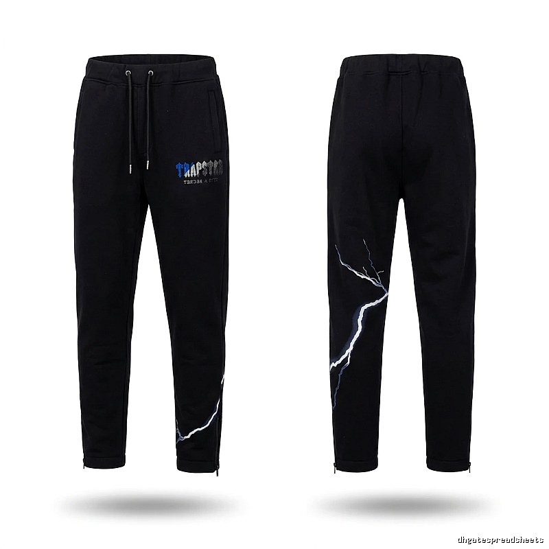 Trapstar Lightning Trendy Cool Black Sweatpants