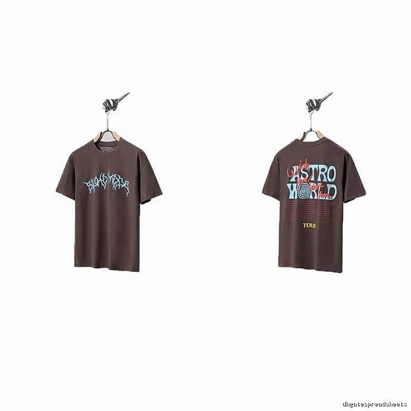Travis Scott Astroworld Street Style Dark Brown T-Shirt