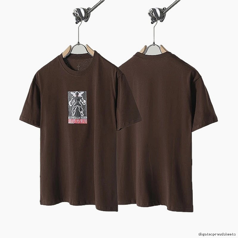 Travis Scott Printed Street Style Brown T-Shirt
