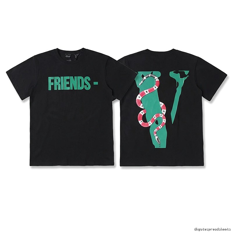 Vlone Snake Print Style Black T-shirt