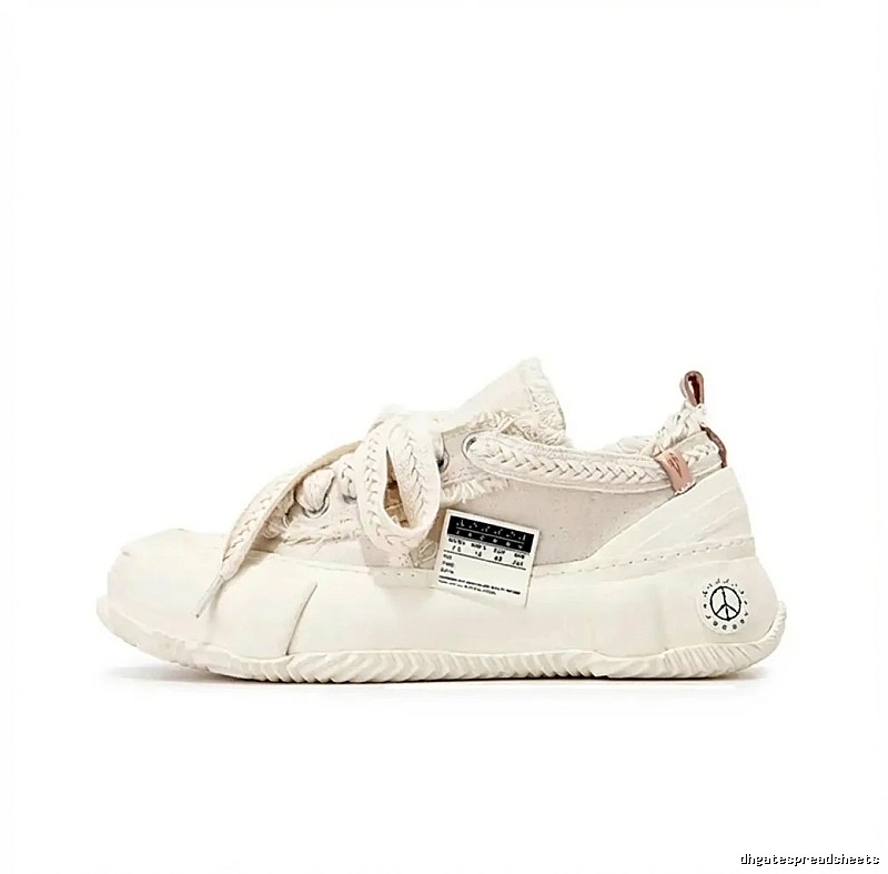 Xvessel Vulcanized Retro Style White Shoes