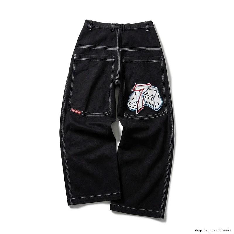 Y2K Dice Style Black Pants