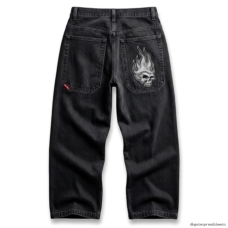 Y2K Fear of God Flame Black Denim Shorts