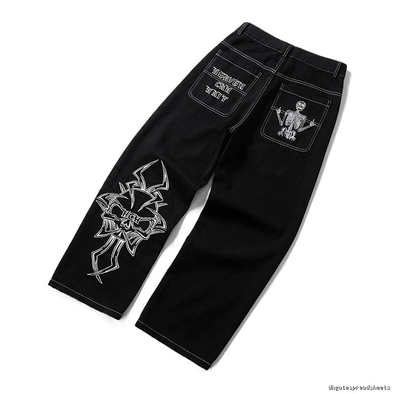 Y2K-style black jeans