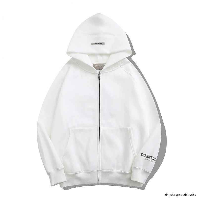 ESSENTIALS minimalist style white hoodie