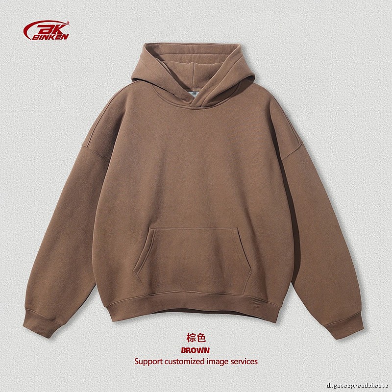 Logo Detail Pullover hoodie Navy Blank Kangaroo with Relaxed Feel
