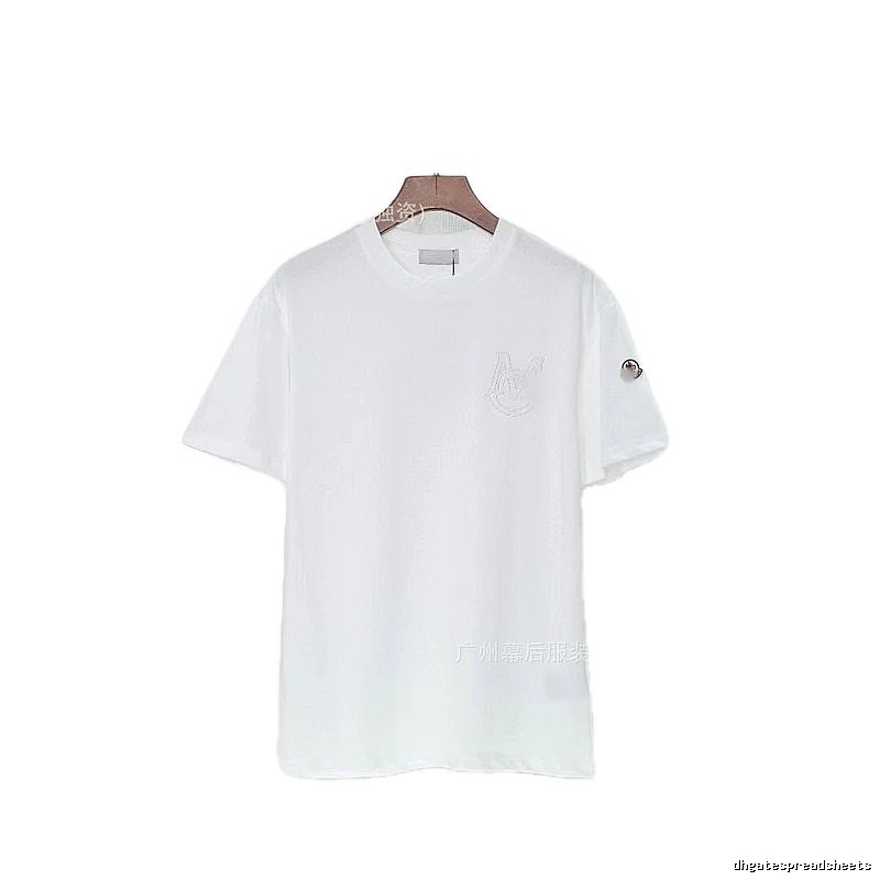 Moncler Embroidered Collection Casual-style White T-Shirt