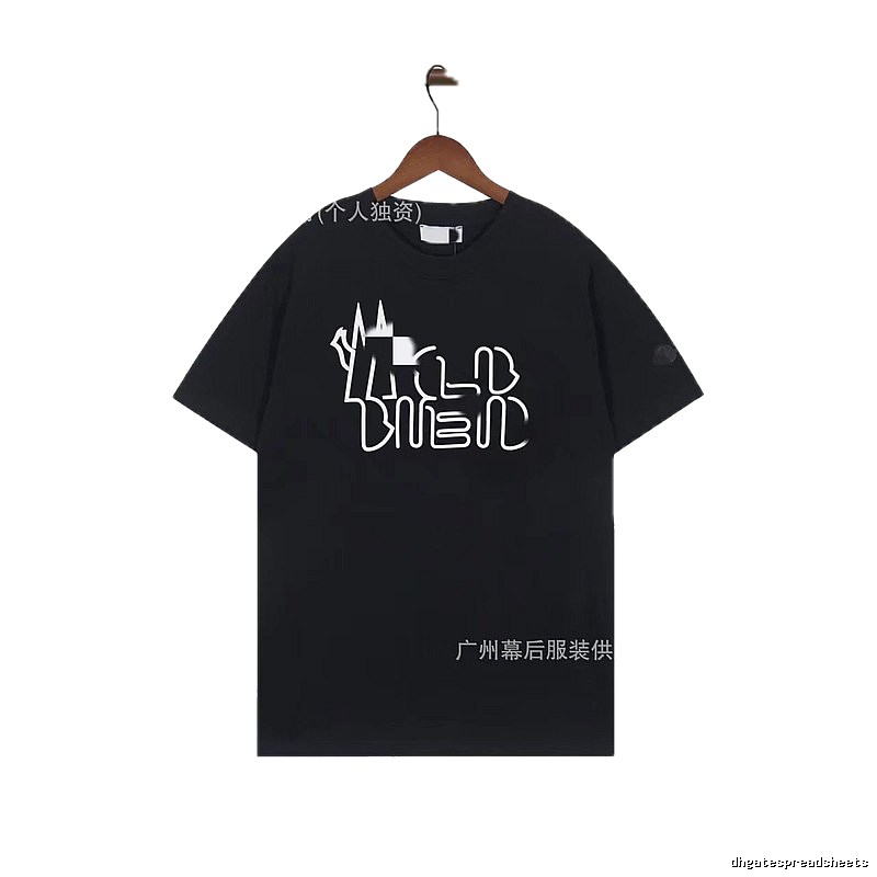 Moncler Neon Print Trendy & Cool Black T-Shirt