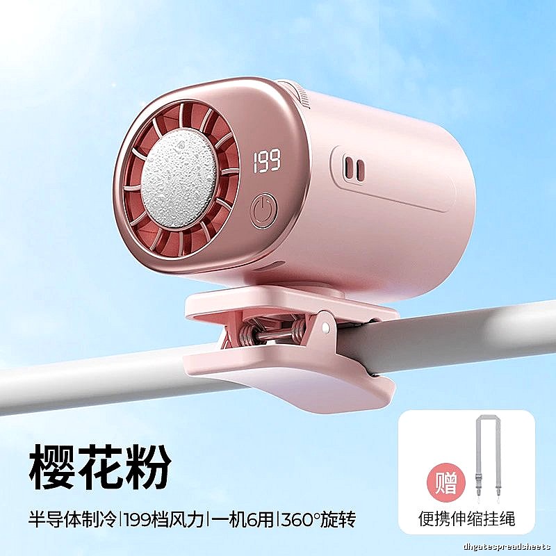 Office Fan Handheld Cooling Fan Pink Cooling Version