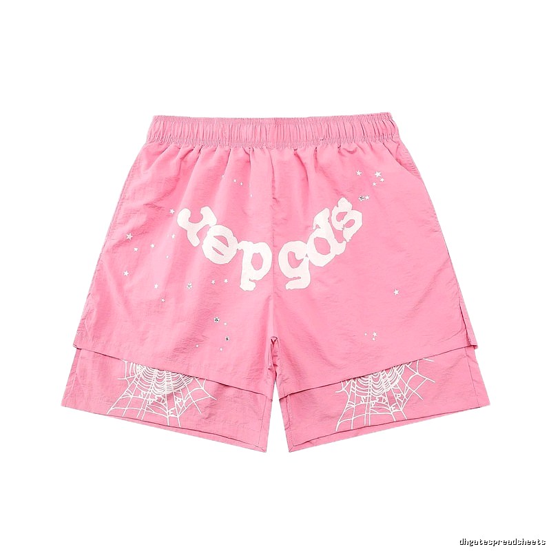 Sp5der star - printed pink shorts