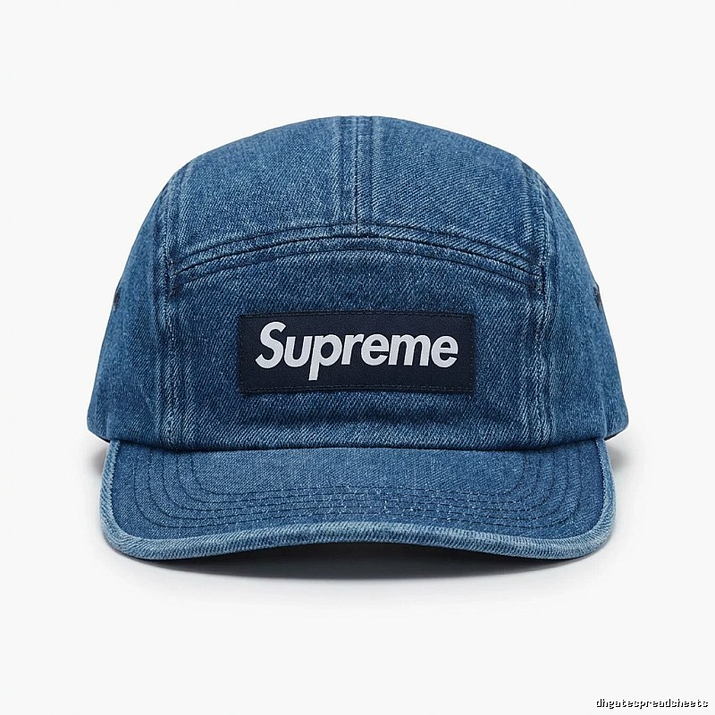 Supreme denim-style blue hat