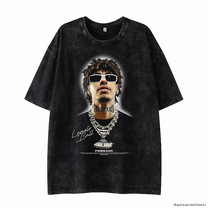 Tupac Daily Portrait graphic T-shirt Black Tupac Collage for City Outfits